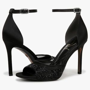 Sam Edelman Black Stiletto Heels with Ankle Strap